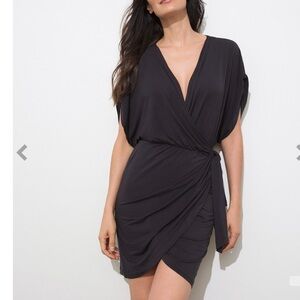 Gottex Black Surplice Swim Coverup Casual Fit Size Small Resort Vacation Beach